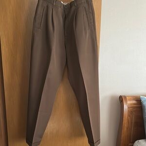 Haggar Brown Dress Pants with Tapered Leg